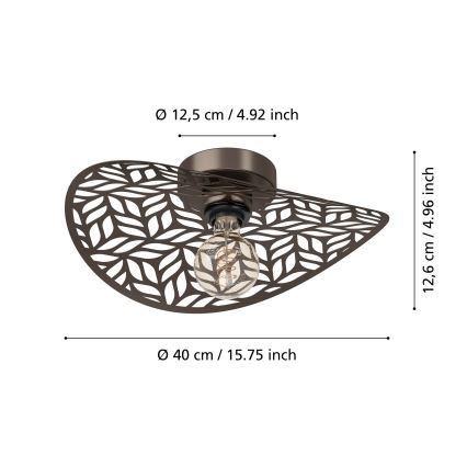 Eglo - Ceiling light 1xE27/60W/230V Ø 40 cm bronze