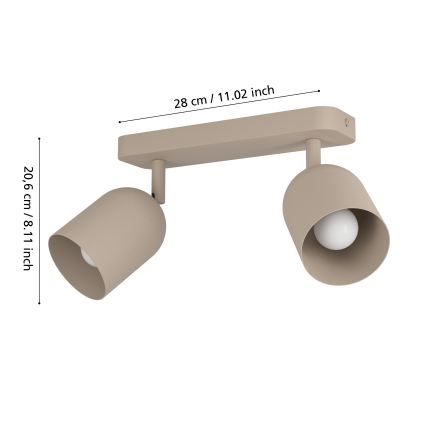 Eglo - Spotlight 2x E14 / 40W / 230V, Beige