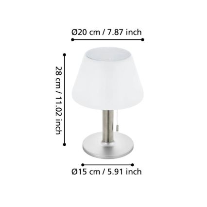 Eglo 48749 - Dimmable LED solar lamp LED/2W/3,7V 2000 mAh IP44