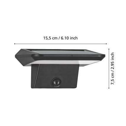 Eglo - LED Solar wall light with sensor LED/20W/3,7V IP44