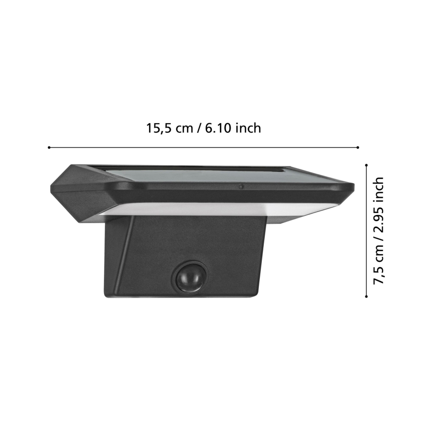 Eglo - LED Solar wall light with sensor LED/20W/3,7V IP44