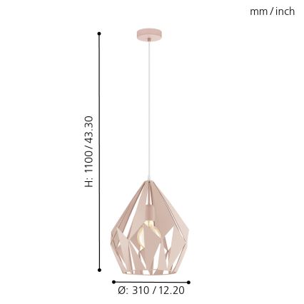 Eglo - Chandelier on a string 1xE27/60W/230V