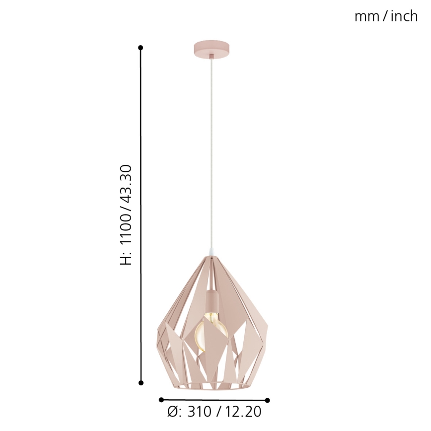 Eglo - Chandelier on a string 1xE27/60W/230V