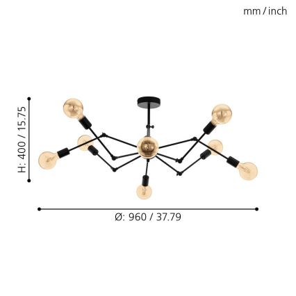 Eglo - Pendant chandelier 8xE27/60W/230V