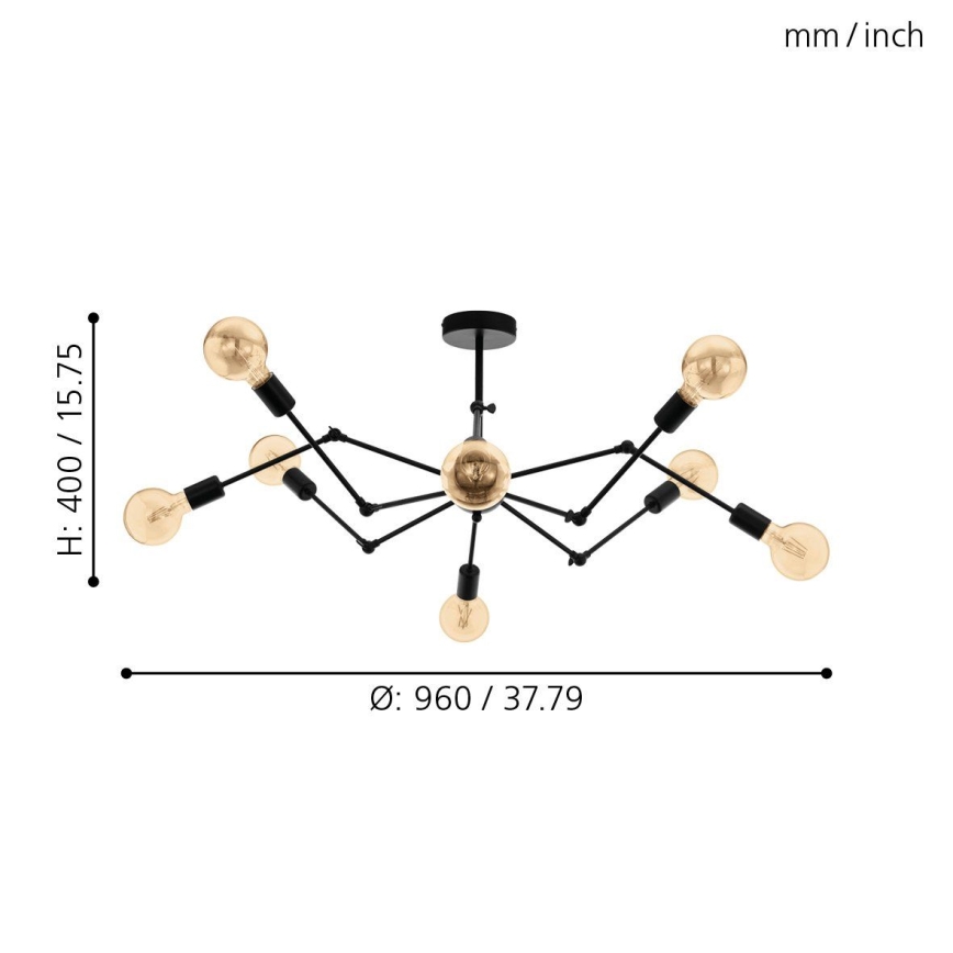 Eglo - Pendant chandelier 8xE27/60W/230V