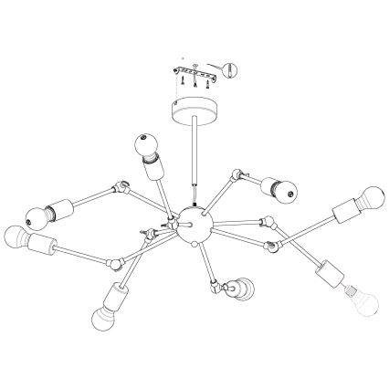 Eglo - Pendant chandelier 8xE27/60W/230V