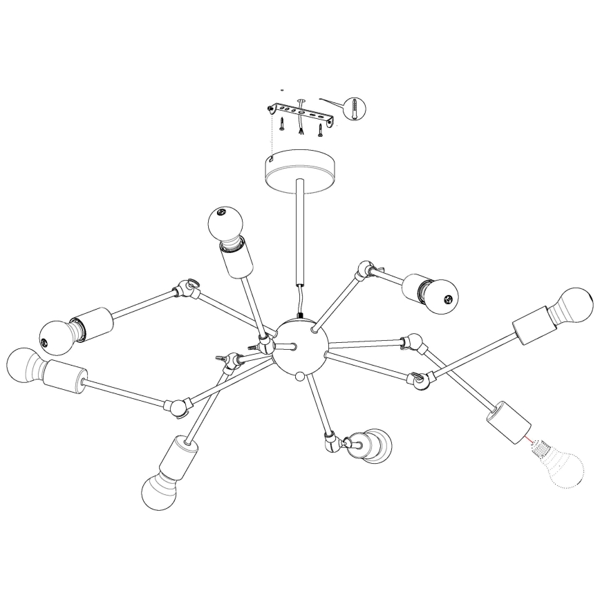 Eglo - Pendant chandelier 8xE27/60W/230V