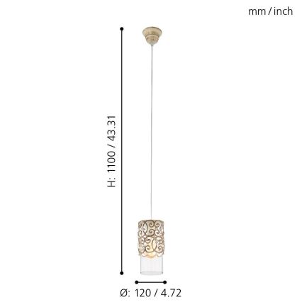 Eglo - Chandelier 1xE27/60W/230V