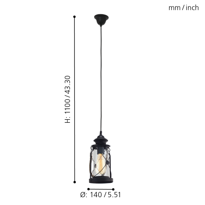 Eglo - Chandelier 1xE27/60W/230V