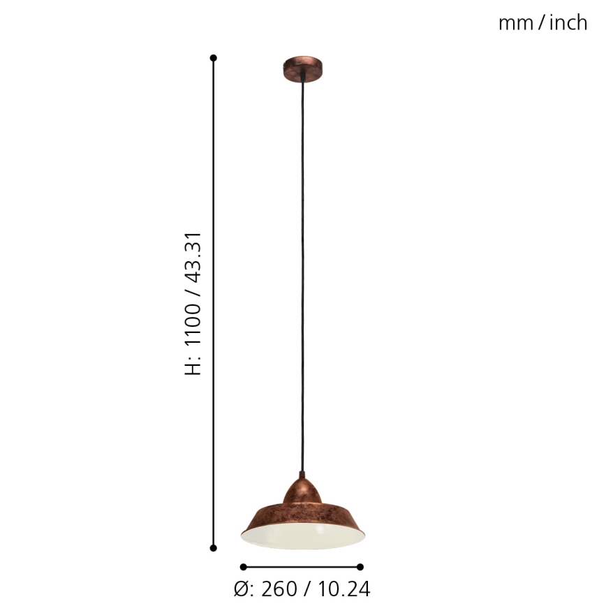 Eglo - Chandelier 1xE27/60W/230V