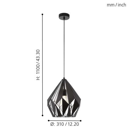 Eglo - Chandelier 1xE27/60W/230V