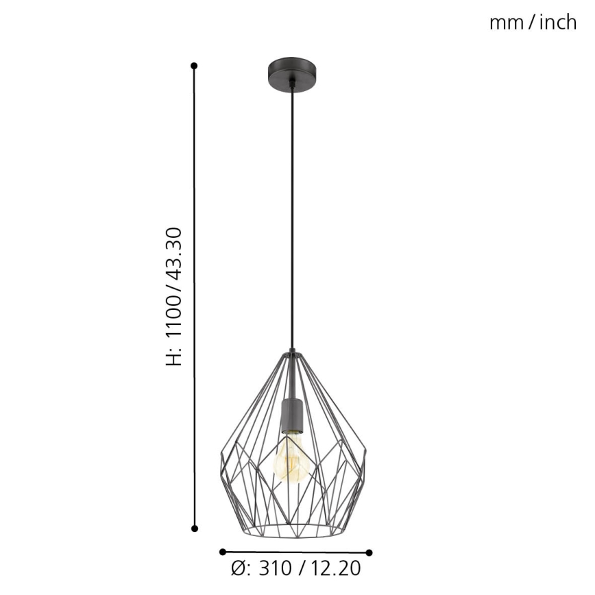 Eglo - Chandelier 1xE27/60W/230V