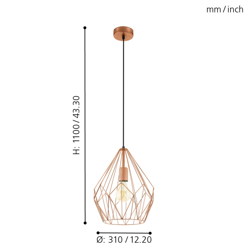 Eglo - Chandelier 1xE27/60W/230V