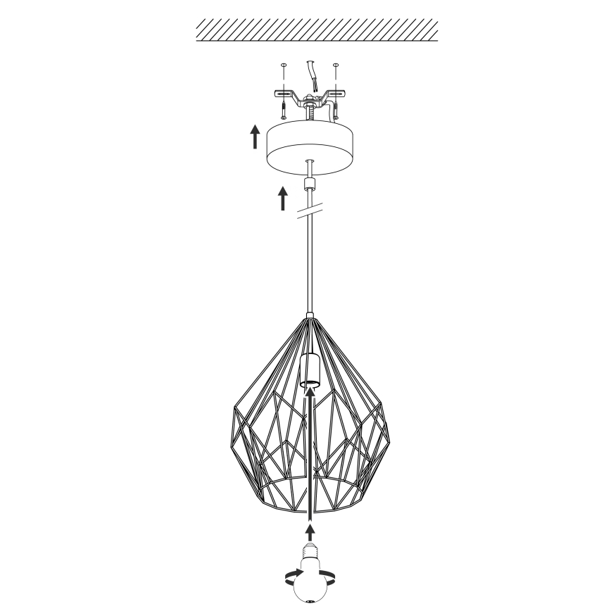 Eglo - Chandelier 1xE27/60W/230V