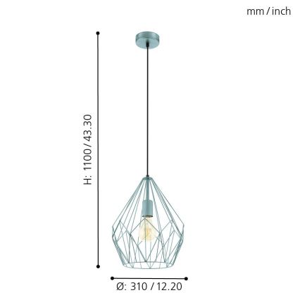 Eglo - Chandelier 1xE27/60W/230V