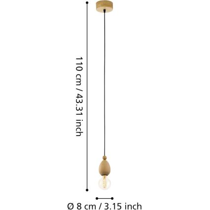 Eglo 49376 - Pendant light AVOLTRI 1xE27/60W/230V