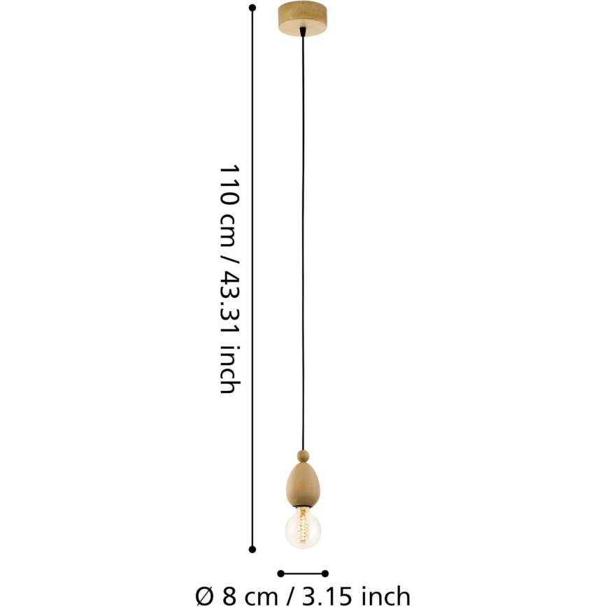 Eglo 49376 - Pendant light AVOLTRI 1xE27/60W/230V