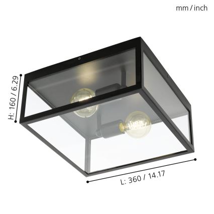 Eglo - Ceiling light 2xE27/60W/230V