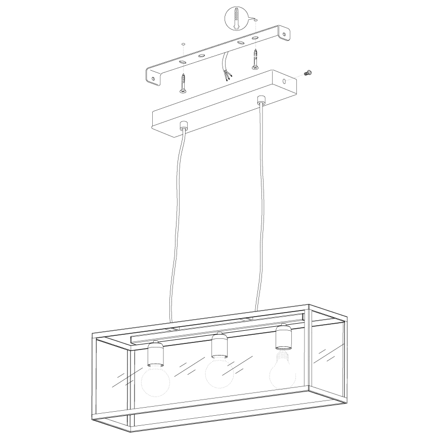 Eglo - Chandelier 3xE27/60W/230V