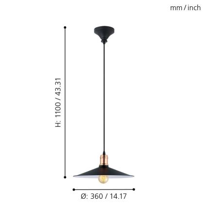Eglo - Chandelier 1xE27/60W/230V