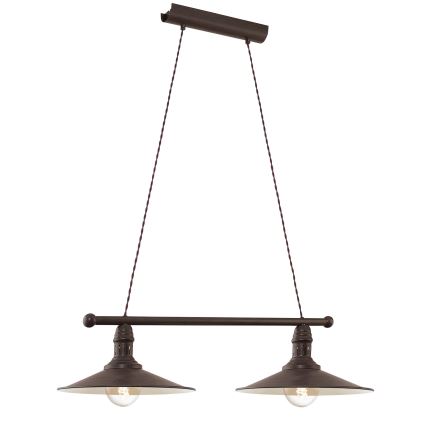 Eglo 49457 - Cable-suspended pendant light STOCKBURY 2xE27/60W/230V