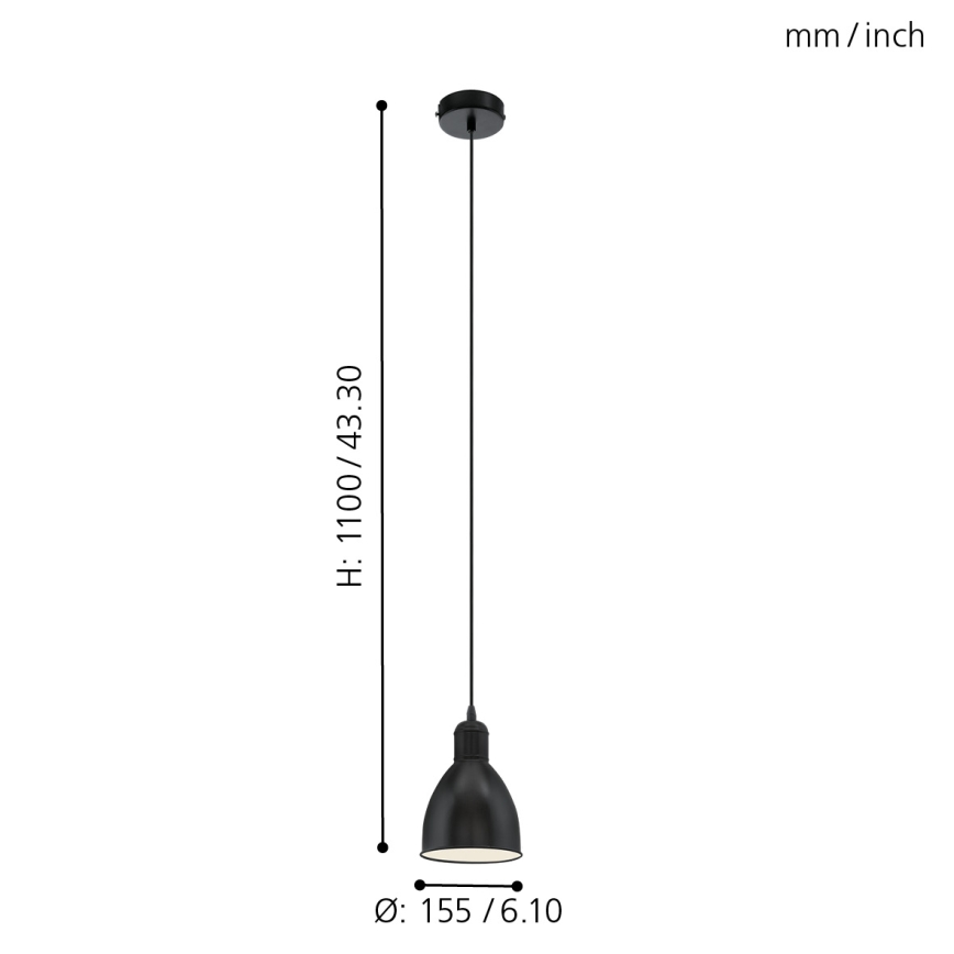 Eglo - Chandelier 1xE27/60W/230V