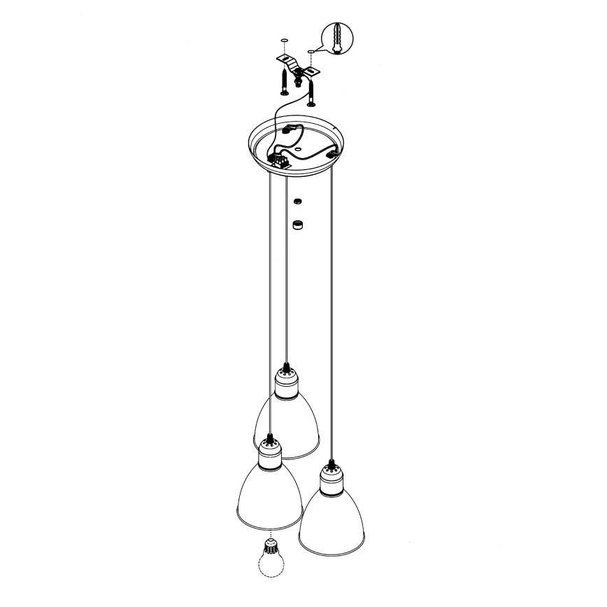 Eglo - Chandelier 3xE27/60W/230V