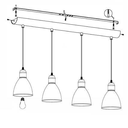 Eglo - Chandelier 4xE27/60W/230V
