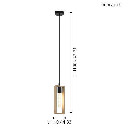 Eglo - Chandelier on a string 1xE27/60W/230V
