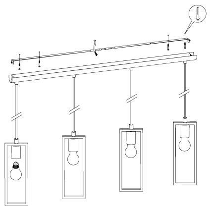 Eglo - Chandelier on a string 4xE27/60W/230V