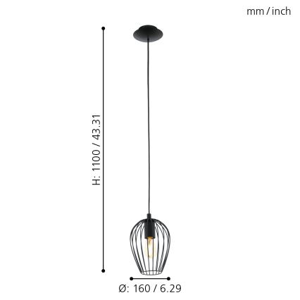 Eglo - Chandelier 1xE27/60W/230V