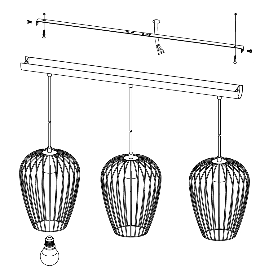 Eglo - Chandelier 3xE27/60W/230V