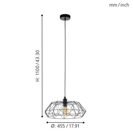 Eglo - Chandelier 1xE27/60W/230V