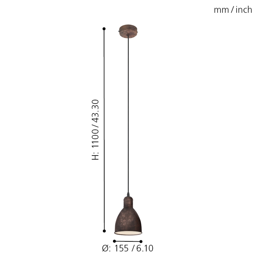 Eglo - Chandelier 1xE27/60W/230V