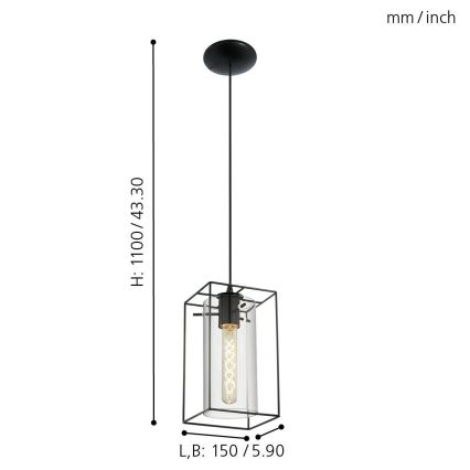 Eglo - Chandelier 1xE27/60W/230V