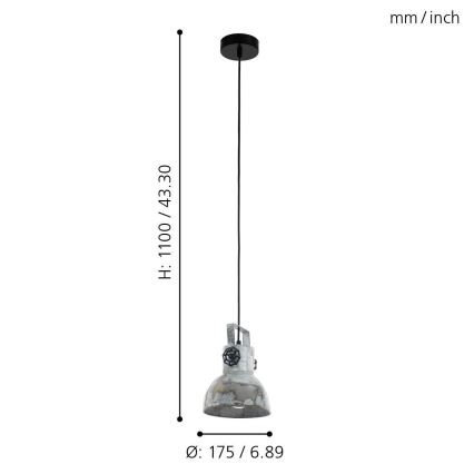 Eglo - Chandelier on a string 1xE27/40W/230V