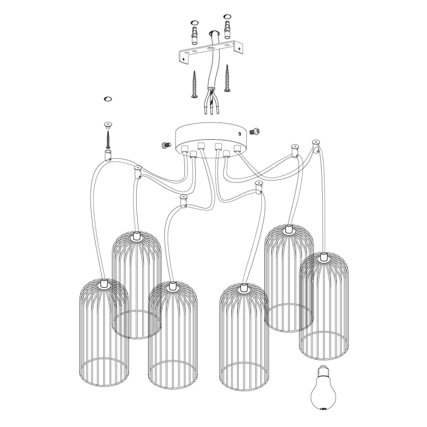 Eglo - Chandelier on a string 6xE27/60W/230V