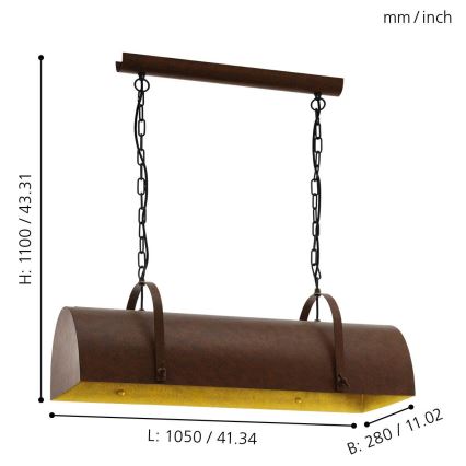 Eglo - Chandelier on a chain 3xE27/60W/230V