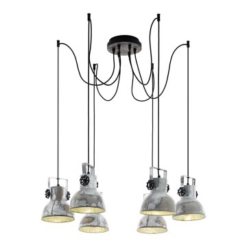 Eglo 49732 - BARNSTAPLE cable-hung chandelier 6xE27/40W/230V, spider-style
