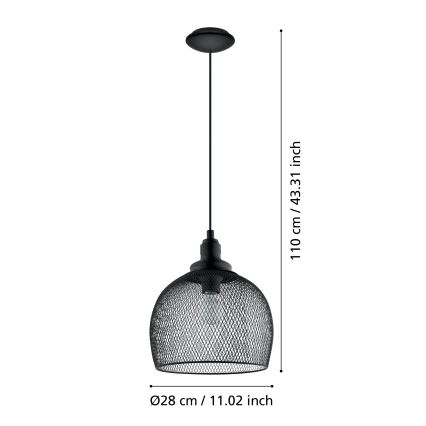 Eglo 49736 - STRAITON Pendant Light 1xE27/60W