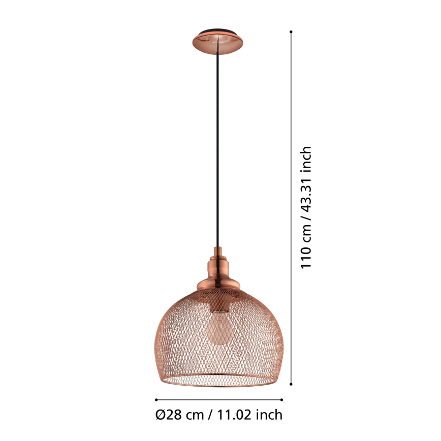 Eglo 49738 - STRAITON Pendant Light 1xE27/60W