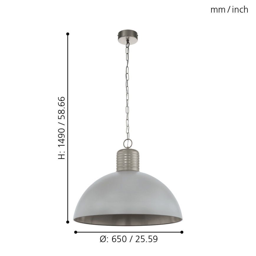 Eglo 49757 - Chandelier on a chain COLDRIDGE 1xE27/60W/230V