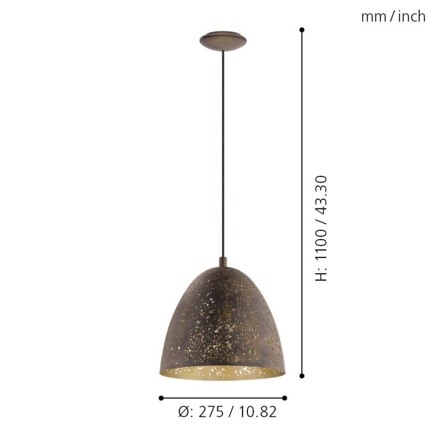 Eglo 49814 - SAFI Pendant Light 1xE27/60W