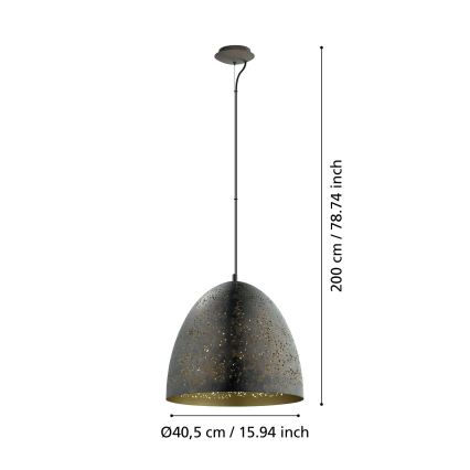 Eglo 49815 - SAFI Pendant Light 1xE27/60W