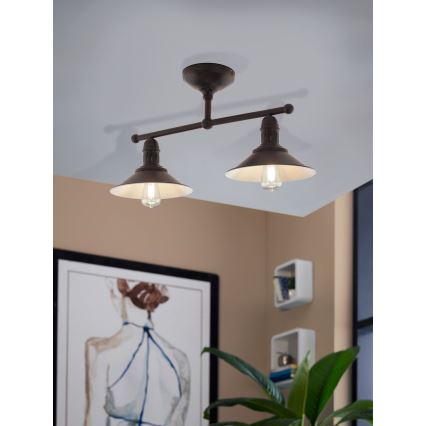 Eglo 49824 - Pendant chandelier STOCKBURY 2xE27/60W