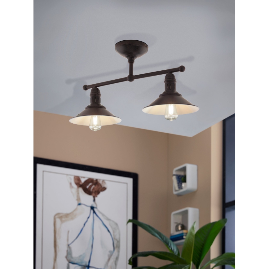 Eglo 49824 - Pendant chandelier STOCKBURY 2xE27/60W