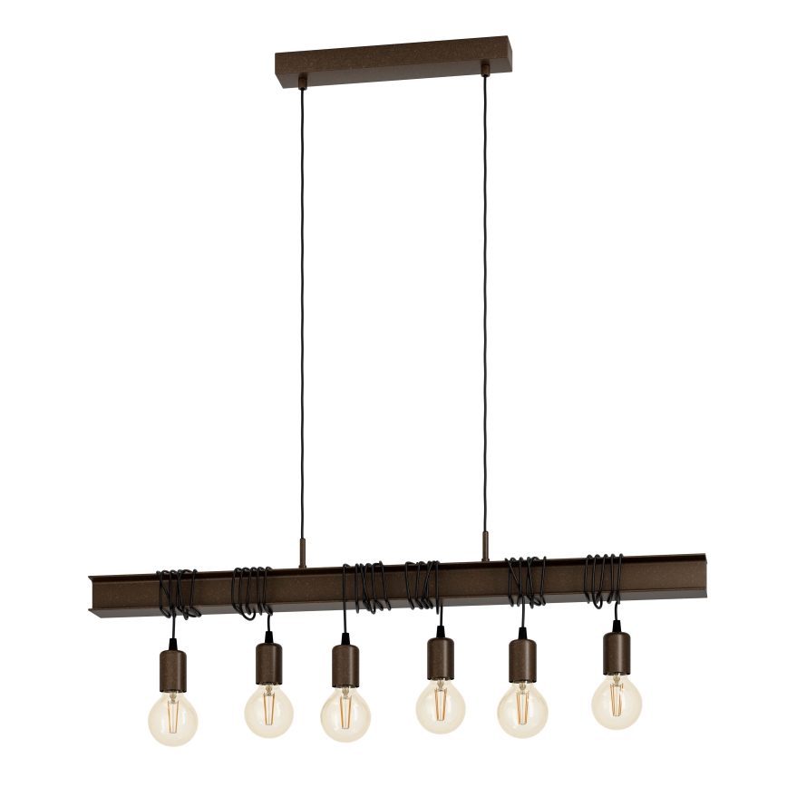 Eglo - Chandelier on a string TOWNSHEND 6xE27/60W/230V