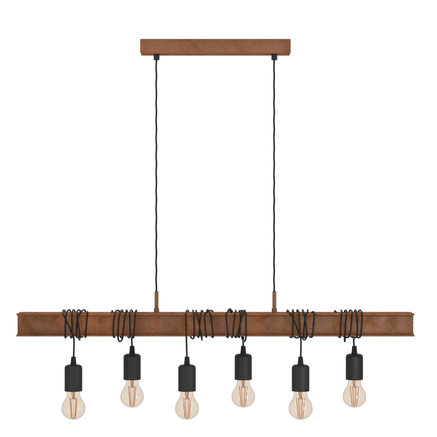 Eglo - Chandelier on a string TOWNSHEND 6xE27/60W/230V