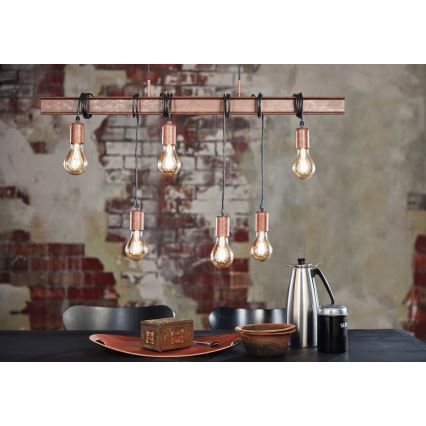 Eglo - Chandelier on a string TOWNSHEND 6xE27/60W/230V