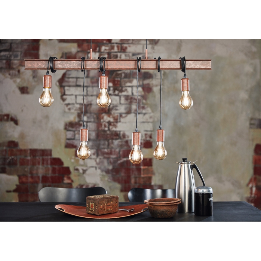 Eglo - Chandelier on a string TOWNSHEND 6xE27/60W/230V